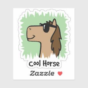 Pegatina Arte de clip de dibujos animados caballo genial qu