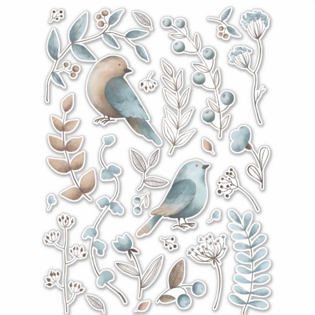 Pegatina Arte de clip de pájaro azul (Anverso)