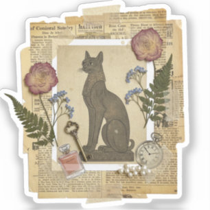 Pegatina Arte de Collage Ukiyoe Elegante – Belleza Vintage