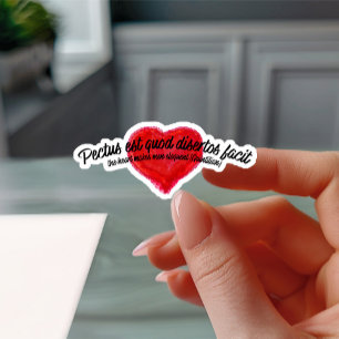 Pegatina Arte de corazón inspirador en latín antiguo