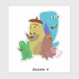Pegatina Arte de dibujos animados de personajes de amigos m
