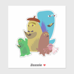 Pegatina Arte de dibujos animados de personajes de amigos m