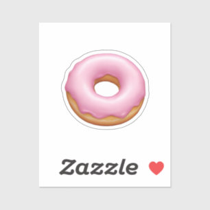 Pegatina Arte de Emoji de donut rosado con escarcha