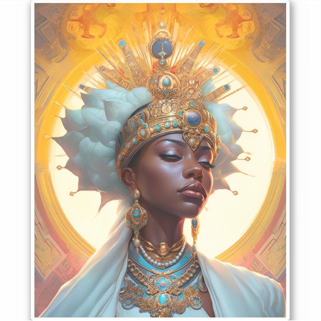 Pegatina Arte de fantasía de la diosa reina (Anverso)