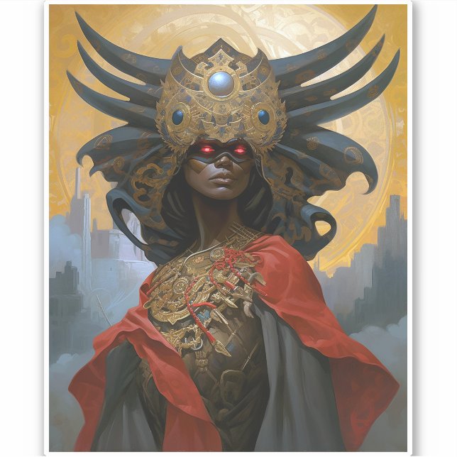 Pegatina Arte de fantasía de la diosa reina (Anverso)