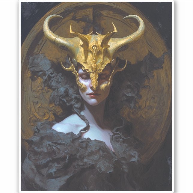 Pegatina Arte de fantasía de reina oscura (Anverso)