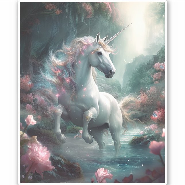 Pegatina Arte de fantasía de Unicorn (Anverso)