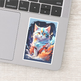 Pegatina Arte de Gato de Fantasía de Cristal