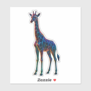 Pegatina Arte de Giraffe en vidrio arco iris