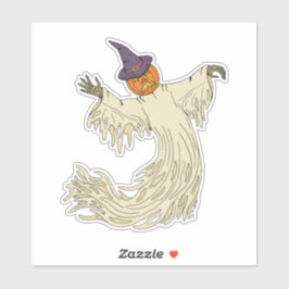Pegatina Arte de Halloween del Fantasma con Cabeza de Calab