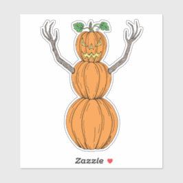 Pegatina Arte de Halloween del Hombre de Calabaza