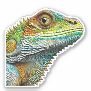 Pegatina Arte de IA de lagarto de aspecto genial