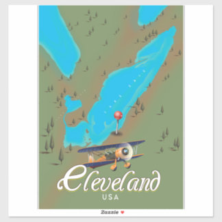 Pegatina Arte de impresión de póster de viaje vintage de Cl