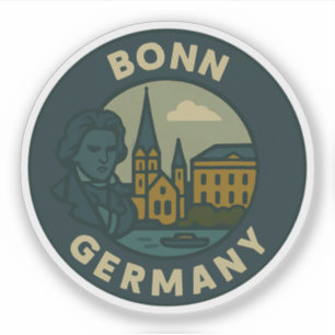 Pegatina Arte de la ciudad de Bonn Alemania