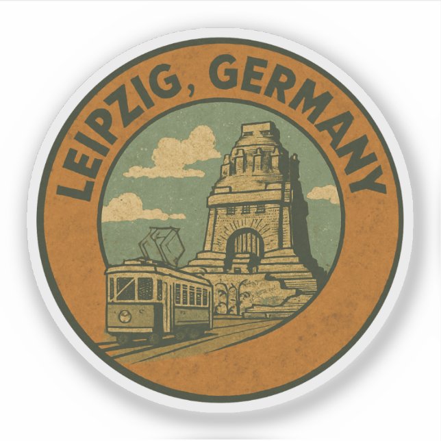 Pegatina Arte de la ciudad de Leipzig Alemania (Anverso)
