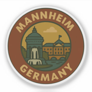 Pegatina Arte de la ciudad de Mannheim Alemania