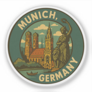 Pegatina Arte de la ciudad de Múnich Alemania