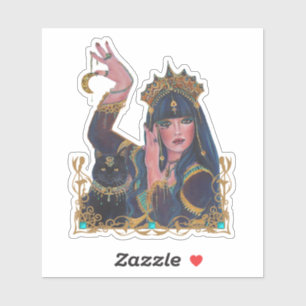 Pegatina Arte de la diosa egipcia más grande de Renee Lavoi