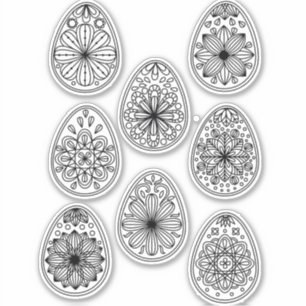 Pegatina Arte de la línea de huevos de Pascua