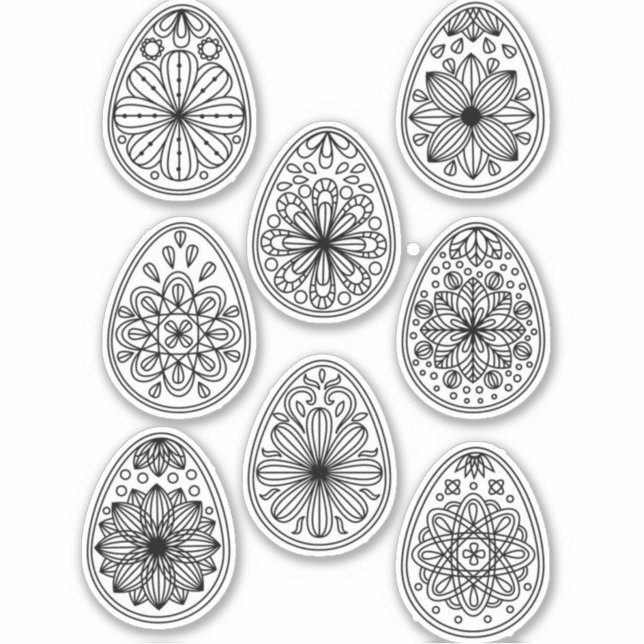 Pegatina Arte de la línea de huevos de Pascua (Anverso)