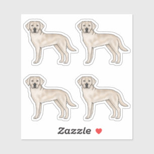 Pegatina Arte de perro labrador retriever crema lindo carto