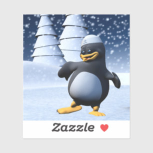 Pegatina Arte de pingüino de marinero de invierno adorable