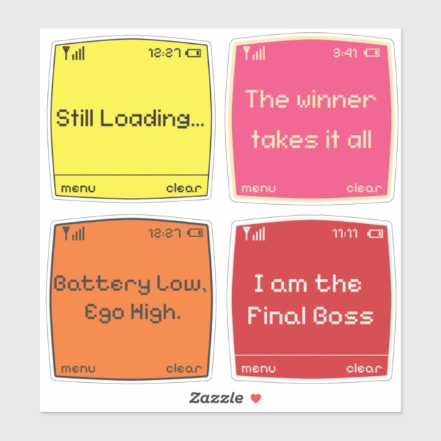 Pegatina Arte de píxel retro (Hoja)