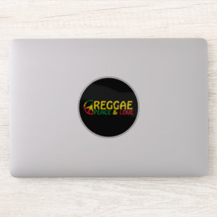 Pegatina Arte de reggae con palabras positivas Paz y amor