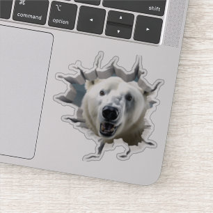Pegatina Arte de ruptura de pared de osito polar 3D - Safar