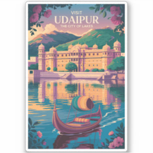 Pegatina Arte de viaje del Palacio de la Ciudad de la India