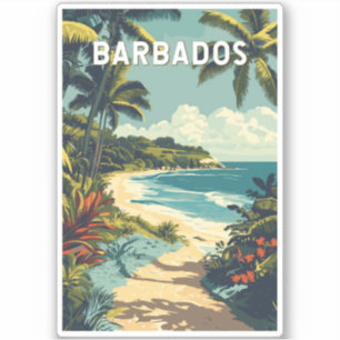 Pegatina Arte de viajes de Ilustracion de Barbados