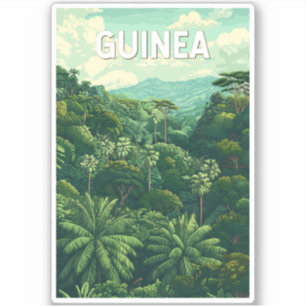 Pegatina Arte de viajes de Ilustracion de Guinea