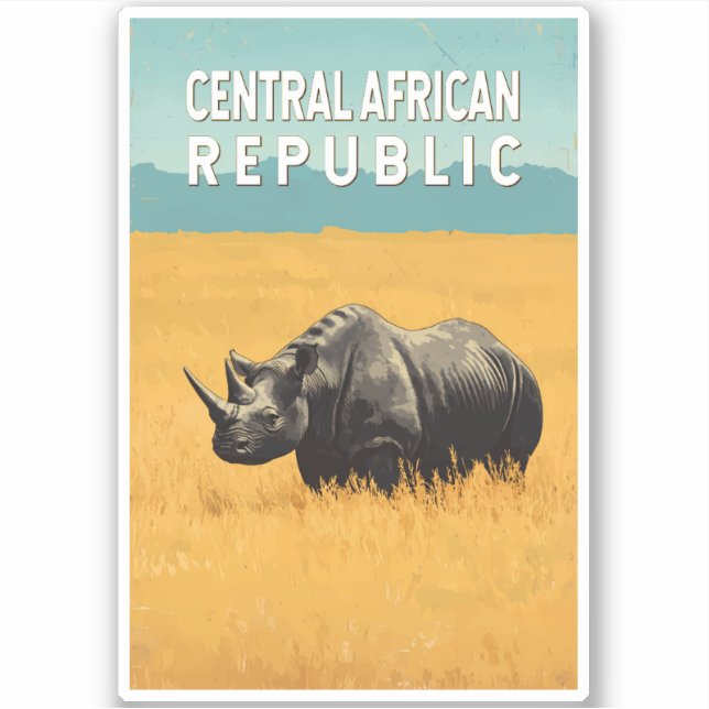 Pegatina Arte de viajes de Ilustracion de la República Cent (Anverso)