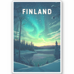Pegatina Arte de viajes en Ilustracion de Finlandia