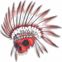 Arte del cráneo de los nativos rojos