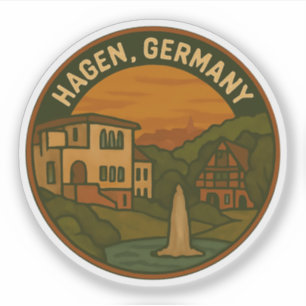 Pegatina Arte del paisaje urbano de Hagen Alemania