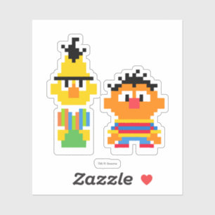 Pegatina Arte del pixel de Bert y de Ernie
