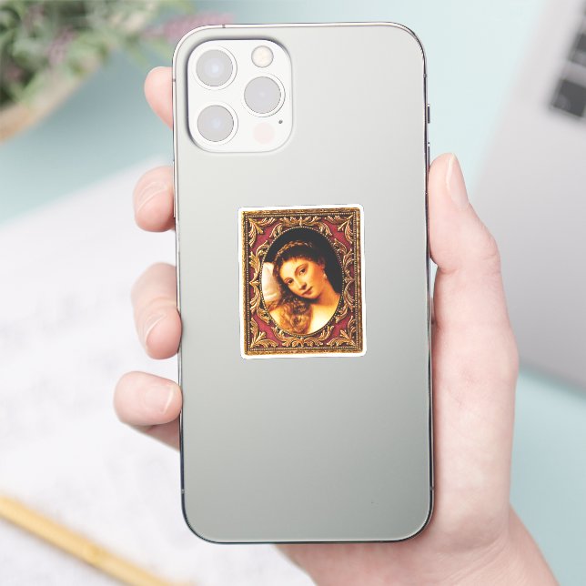 Pegatina Arte del Renacimiento enmarcado: Venus de Urbino p (Teléfono)