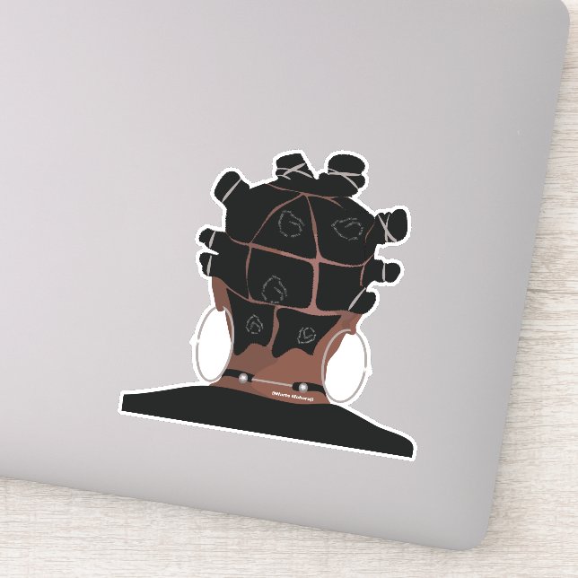 Pegatina Arte digital, arte para el cabello de mujeres negr (Detalle)