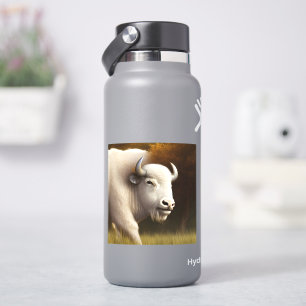 Pegatina Arte digital de búfalo blanco místico en vinilo