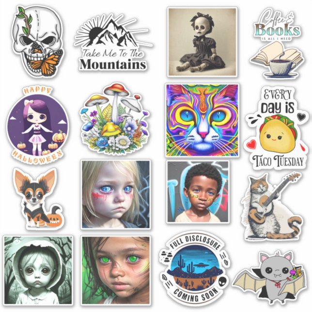 Pegatina Arte digital Skull and Butterfly (Anverso)