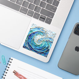 Pegatina Arte en Mosaico de Mar de Olas