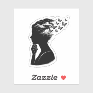 Pegatina Arte Estético de Mariposa en el Cielo Nocturno