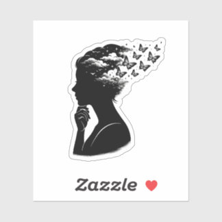 Pegatina Arte Estético de Mariposa en el Cielo Nocturno