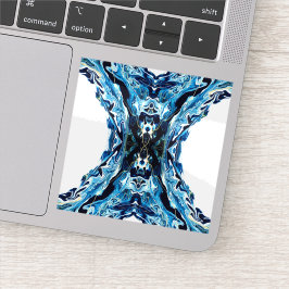 Pegatina Arte fluido de pintura acrílica abstracta azul abi