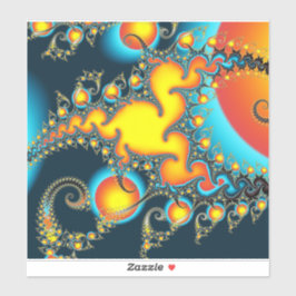 Pegatina Arte fractal con ráfagas de fuego