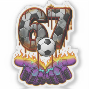 Pegatina Arte Genial Portero Camiseta Fútbol Número 67