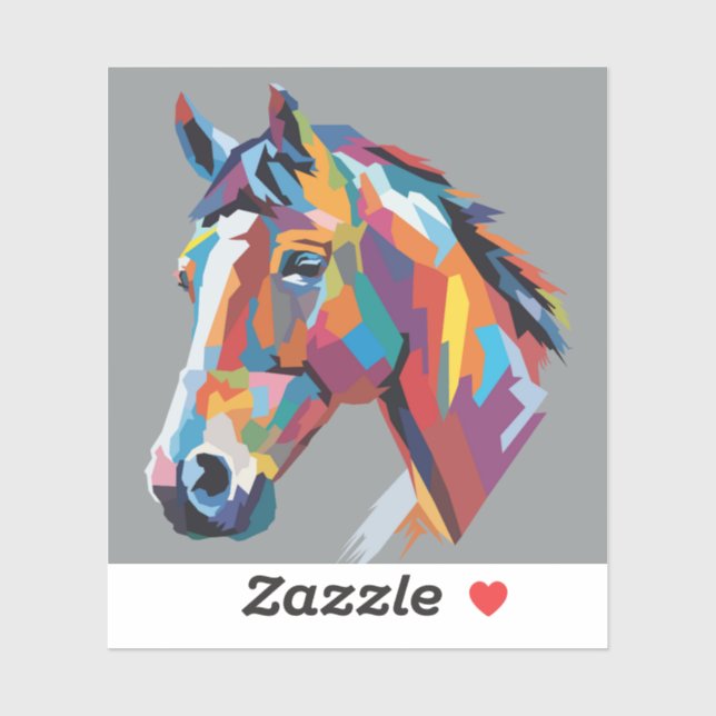 Pegatina Arte pop de caballo (Hoja)