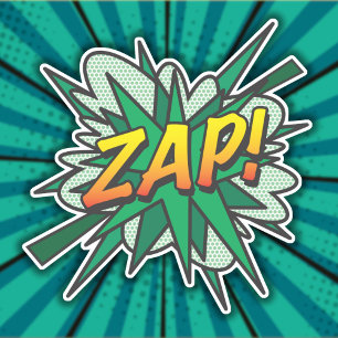 Pegatina Arte Pop de Cómic Retro Divertido ZAP