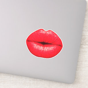 Pegatina Arte pop de labios de lápiz labial rojo
